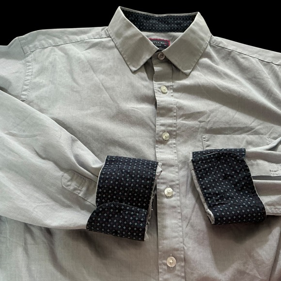 UNTUCKit Monterina Gray Button Down Shirt Men's Large Long Sleeve Casual - Picture 6 of 12